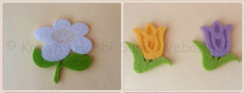 Virág filcfigura többféle