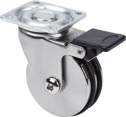 ALU-design kerék poliuretán futófelülettel 50mm forgó-fékes villa