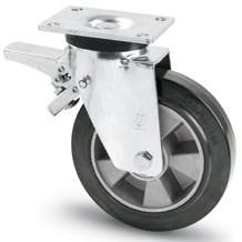Aluminium kerék elasztikus futó forgó-fékes villa 200 mm