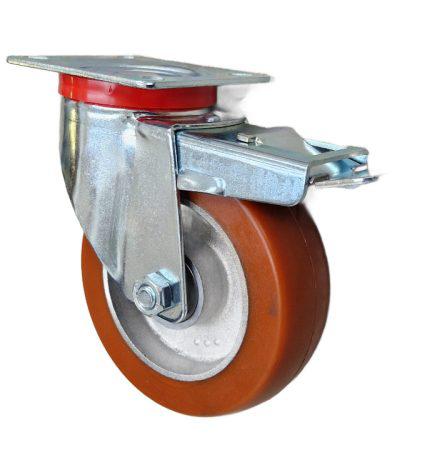 AVP aluminium kerék 125x40 mm forgó-fékes villa