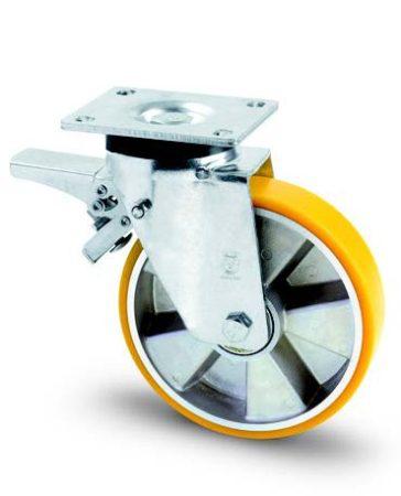 AVP aluminium kerék 125x40 mm forgó-fékes villa