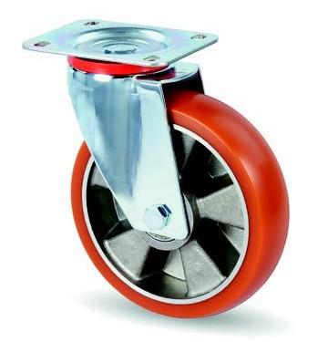 AVP aluminium kerék lekerekített futófelülettel forgó villa 160 mm