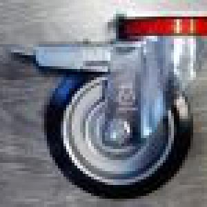 Aluminium kerék elasztikus futó forgó-fékes villa 125 mm