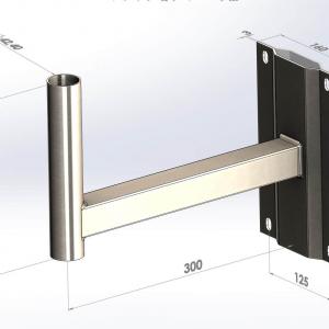 Antenna tartó 30cm MX Nagytalpas