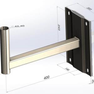 Antenna tartó 40cm falra