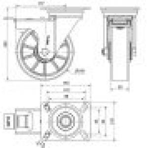 AVP aluminium kerék erősített forgó-fékes villa 160 mm