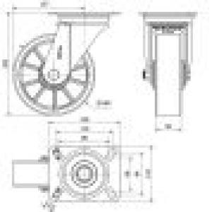 AVP aluminium kerék erősített forgó villa 160 mm