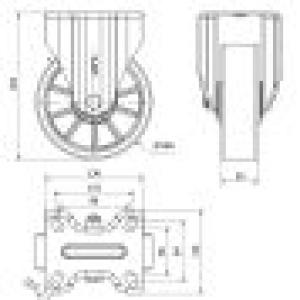 AVP aluminium kerék fix villa 160 mm