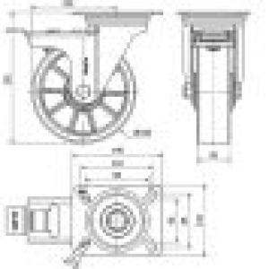 AVP aluminium kerék forgó-fékes villa 160 mm