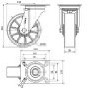 AVP aluminium kerék forgó villa 160 mm