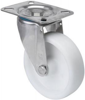INOX poliamid kerék forgó villa 100 mm