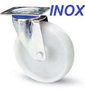 INOX poliamid kerék forgó villa 160 mm