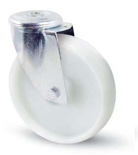 INOX poliamid kerék hátfuratós villa 80 mm