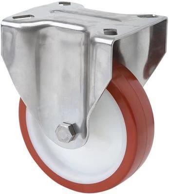 INOX poliamid kerék PUR  futó fix villa 150x42 mm