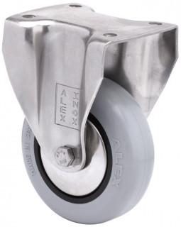 INOX szürke tömörgumis kerék fix villa 80 mm