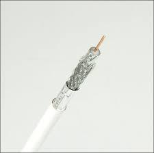 Koax kábel RG-6 fehér 3x árnyékolt külső réz belső