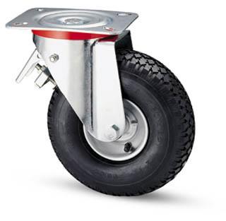 Molnárkocsi kerék forgó-fékes villa 260 mm műa