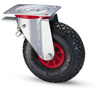 Molnárkocsi kerék forgó-fékes villa 260 mm műa