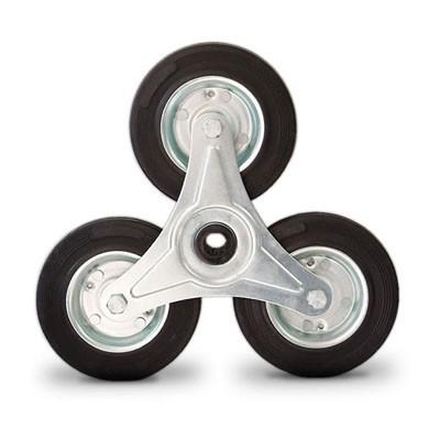 Molnárkocsi kerék lépcsőnjáró fém 150 mm tömör gumis