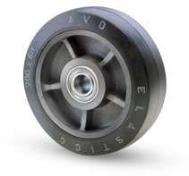 Öntöttvas kerék elasztikus gumis futó 200 mm