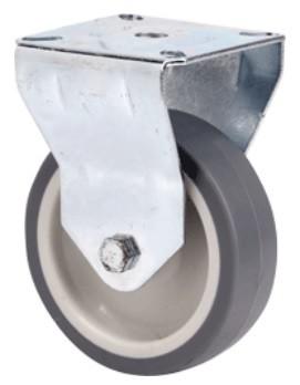 Szürke gumi nyommentes kerék 60 mm fix villa