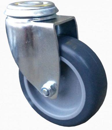 Szürke nyommentes kerék hátfuratos villa 75 mm