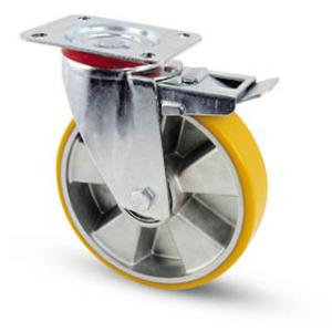 AVP aluminium kerék 125 mm forgó-fékes villa