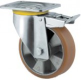 AVP aluminium kerék 125x50 mm forgó-fékes villa