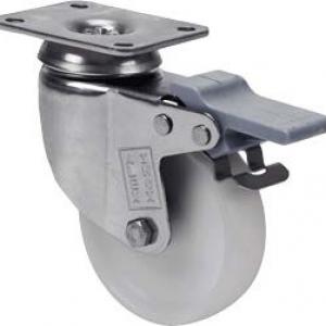 INOX poliamid kerék forgó-fékes villa 100 mm