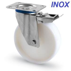 INOX poliamid kerék forgó-fékes villa 80 mm