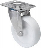 INOX poliamid kerék forgó villa 100 mm
