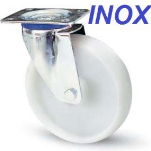 INOX poliamid kerék forgó villa 125 mm