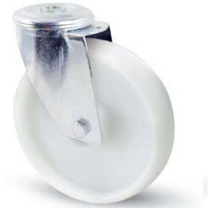 INOX poliamid kerék hátfuratós villa 80 mm