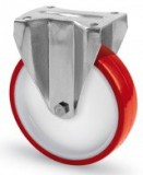 INOX poliamid kerék PUR  futó fix villa 100 mm