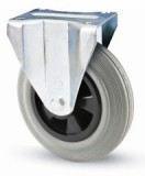 INOX szürke tömörgumis kerék fix villa 125 mm