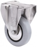 INOX szürke tömörgumis kerék fix villa 80 mm