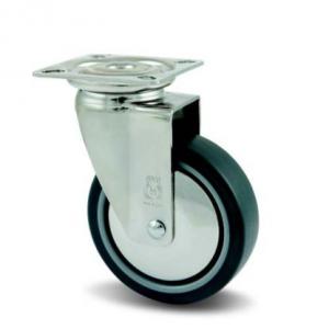 INOX szürke tömörgumis kerék forgó villa 50 mm