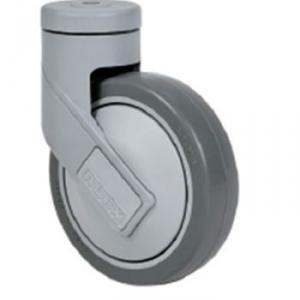 Műanyag forgó villás intézményi kerék 125x32 mm (szürke)
