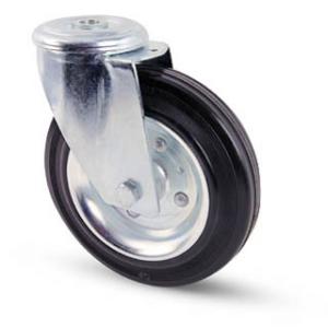 Tömörgumis kerék hátfuratós villa 80 mm