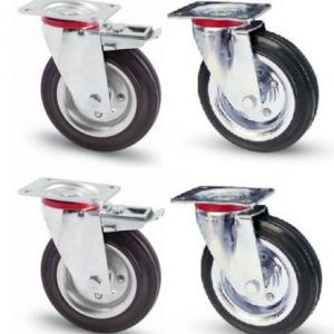 Tömörgumis kerékszett  80mm 2forgó-2forgó-fékes