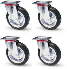 Tömörgumis kerékszett  80mm 4Xforgó