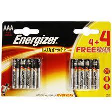 Energizer Ultra+ 1,5V LR03 AAA  mikro (mini ceruza) alkáli elem 4+4 (db/ár)