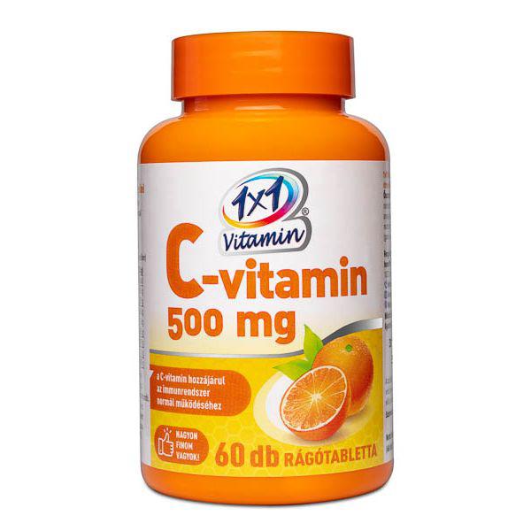 1×1 Vitamin C-vitamin 500 mg rágótabletta 60 szem