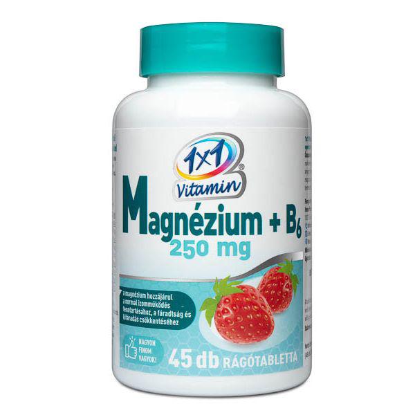 1×1 Vitamin Magnézium 250 mg + B6-vitamin rágótabletta 45 szem