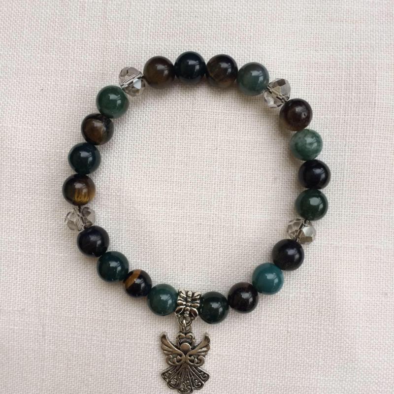 Achát, tigrisszem egyedi ásvány karkötő