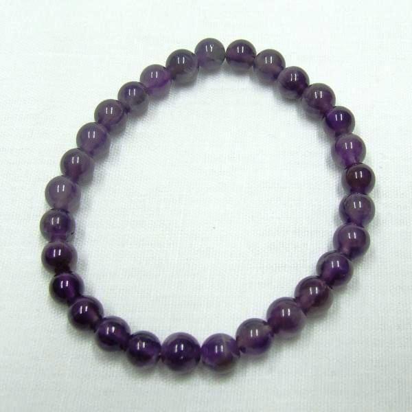 Ametiszt  ásványékszer golyós karkötő - 6 mm