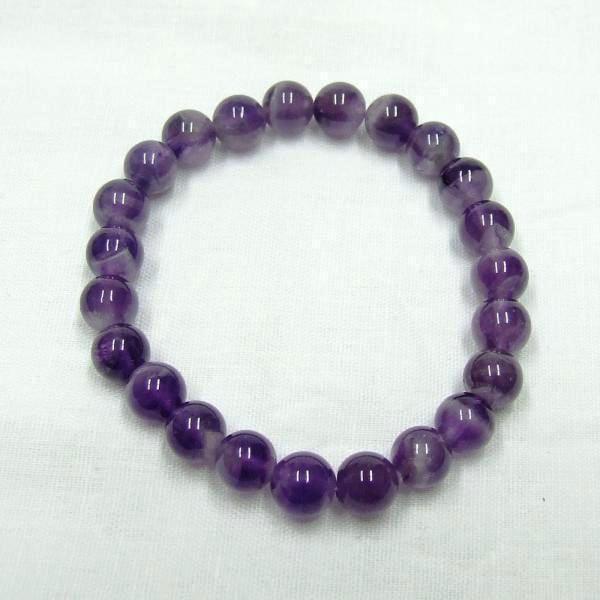 Ametiszt ásványékszer golyós karkötő - 8 mm