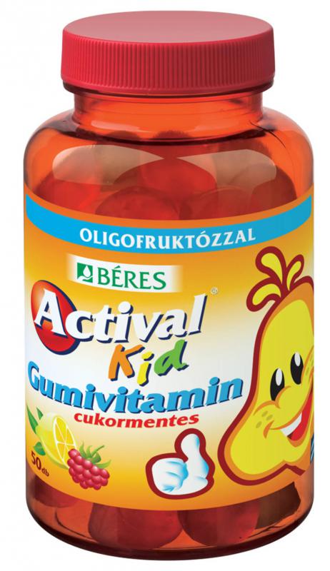 Béres Actival Kid gumivitamin cukormentes 50 szem