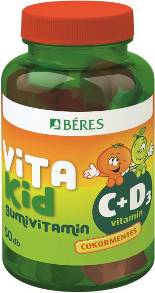 B res Vitakid Gumivitamin C D3 Vitamin Cukormentes 50 Szem BRS3 b-res-vitakid-gumivitamin-c-d3-vitamin-cukormentes-50-szem-brs3