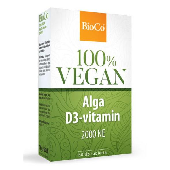 BioCo® 100% VEGAN Alga D3-vitamin 2000NE tabletta 60 db